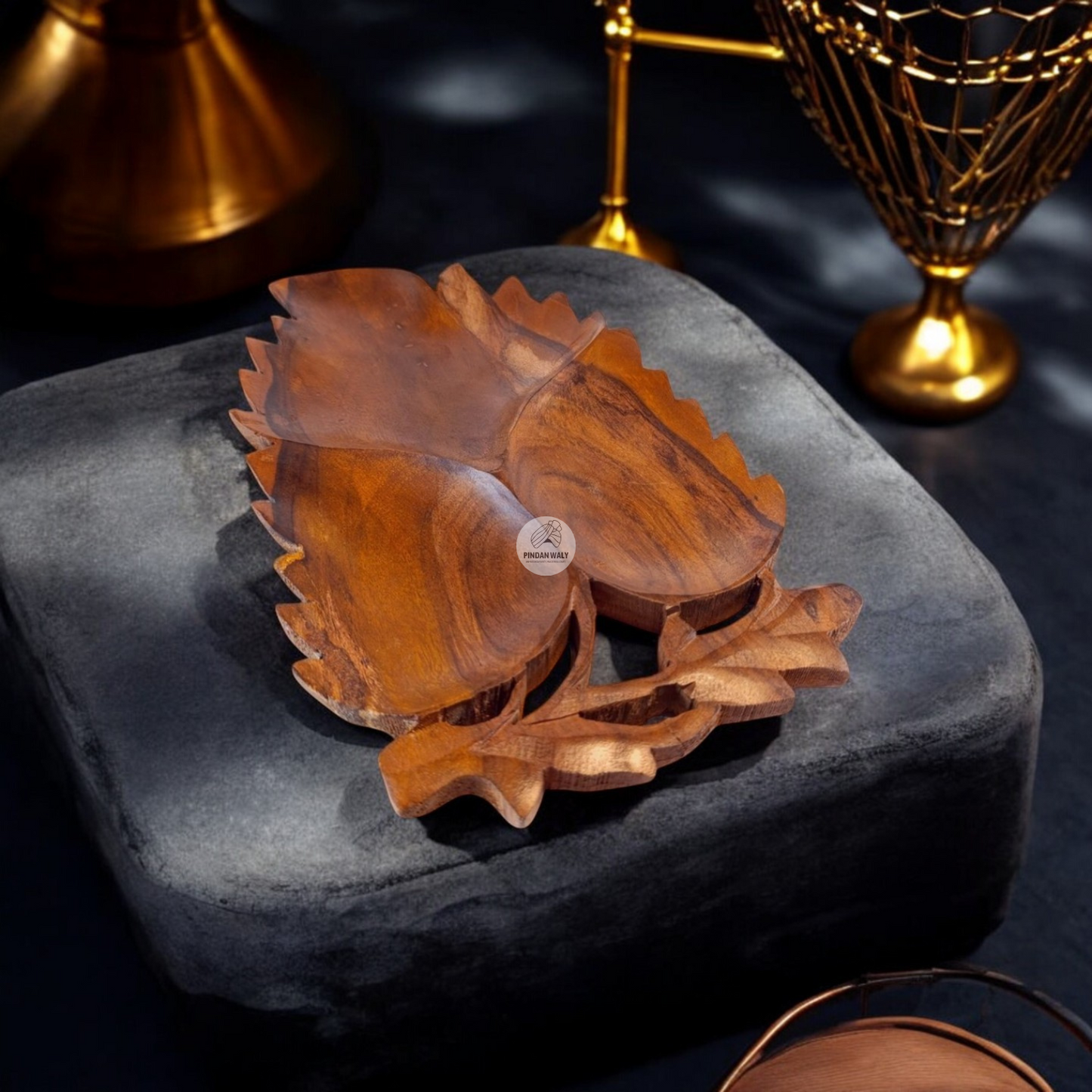 Wooden Leaf-Shaped Tray