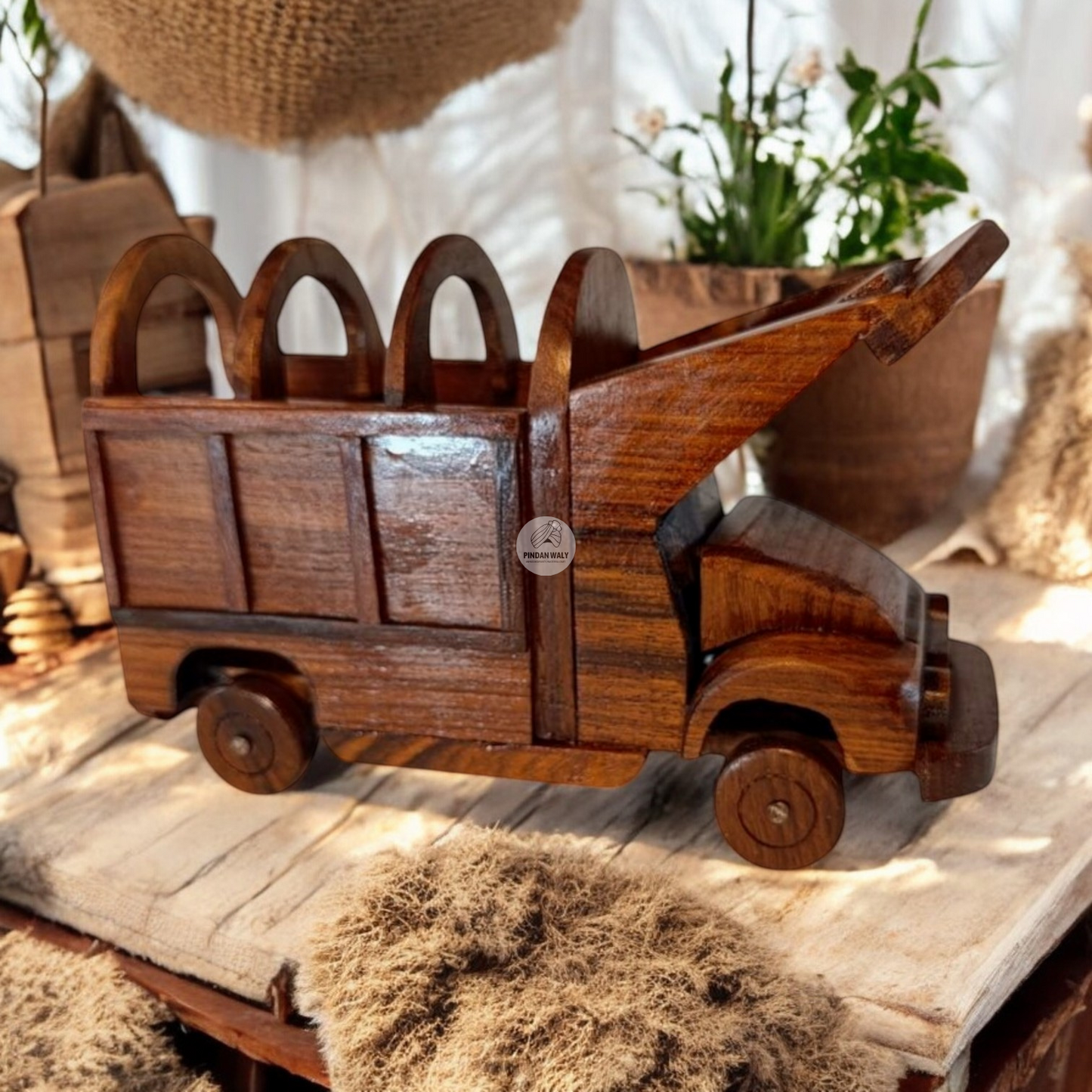 Miniature Hand carved ,Wooden Truck