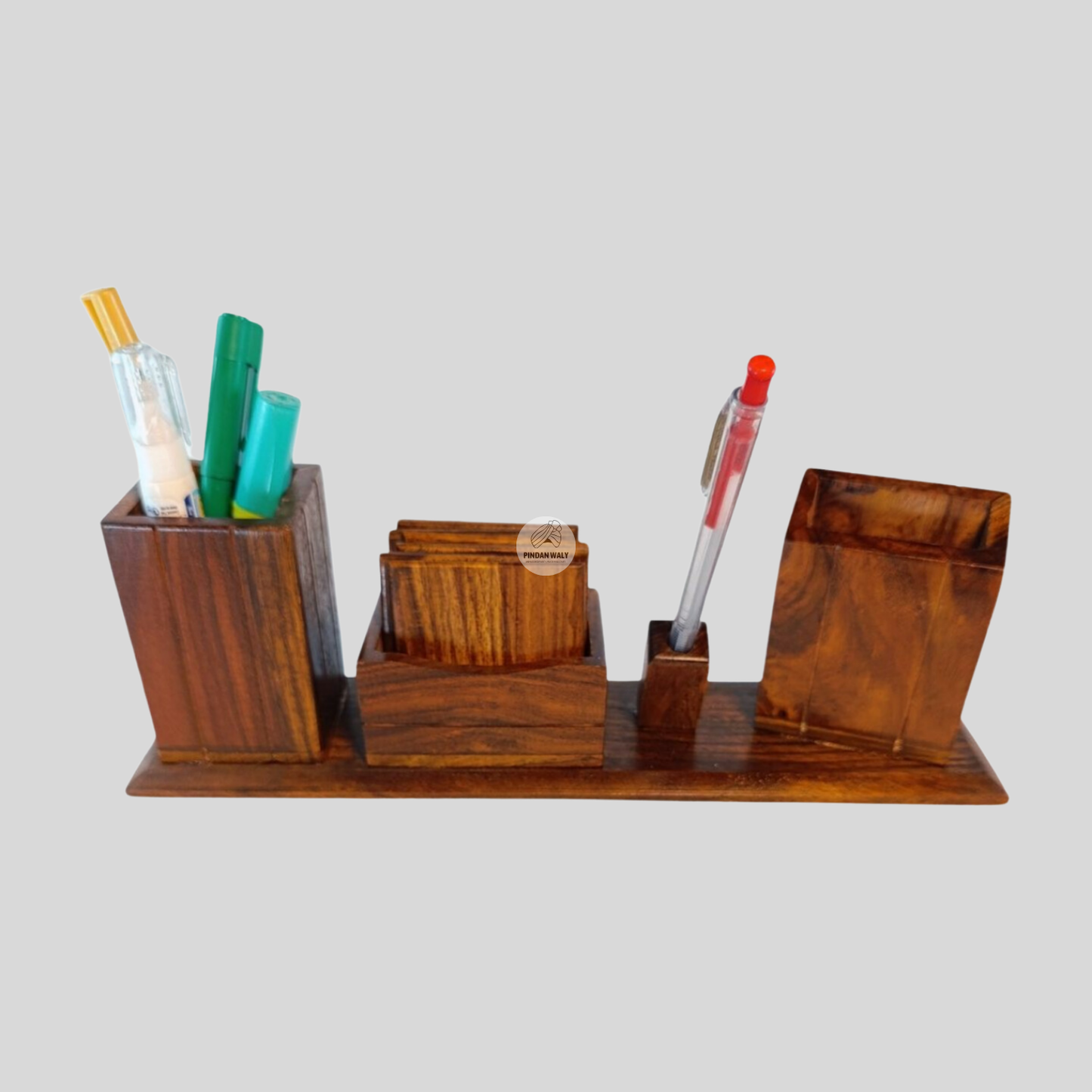 Wooden Office Desk Organizer Set