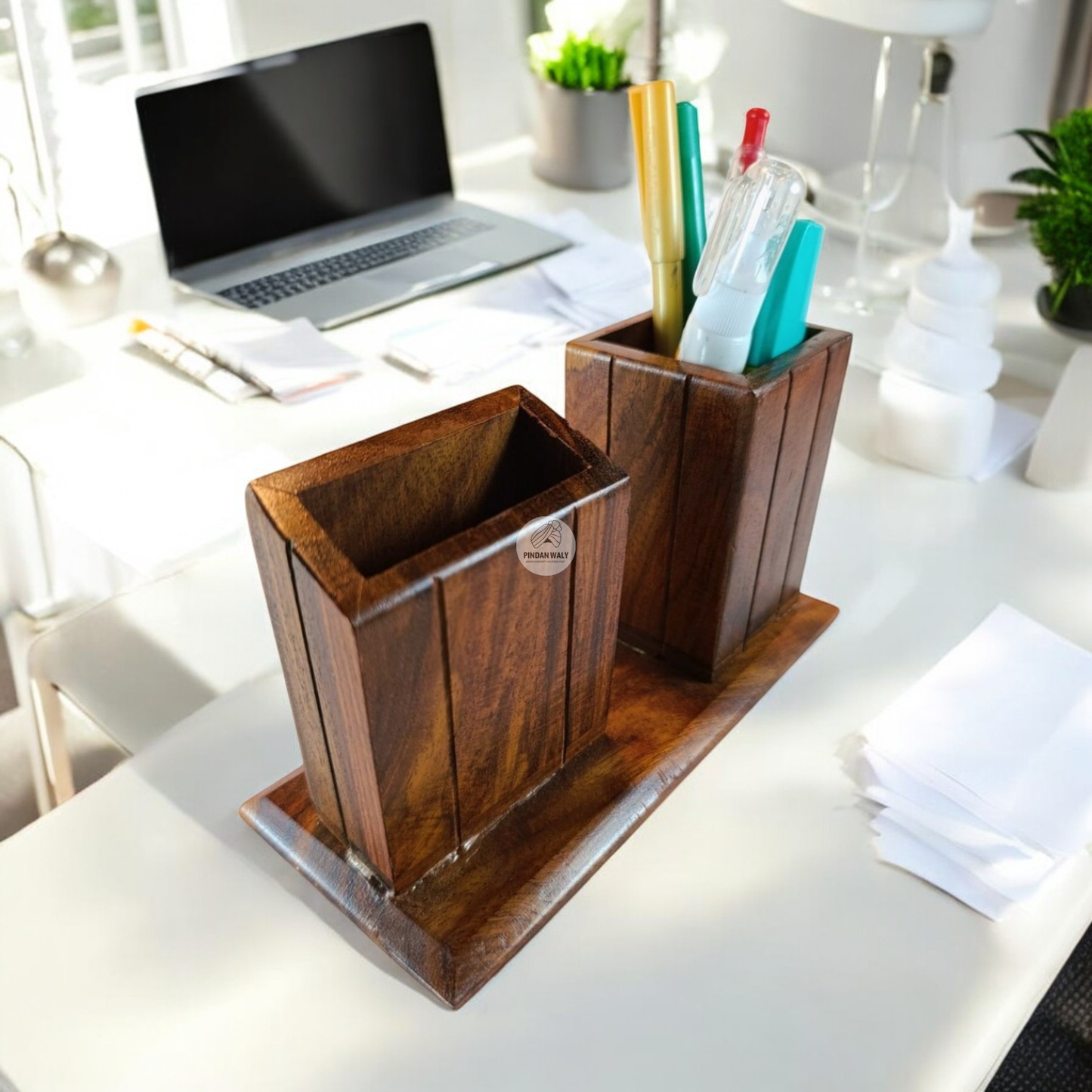 Office Card Holder & Pen Holder - Desk Organizer