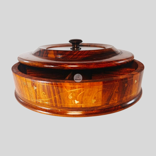 Dry Fruit Container with Brass Inlay Work