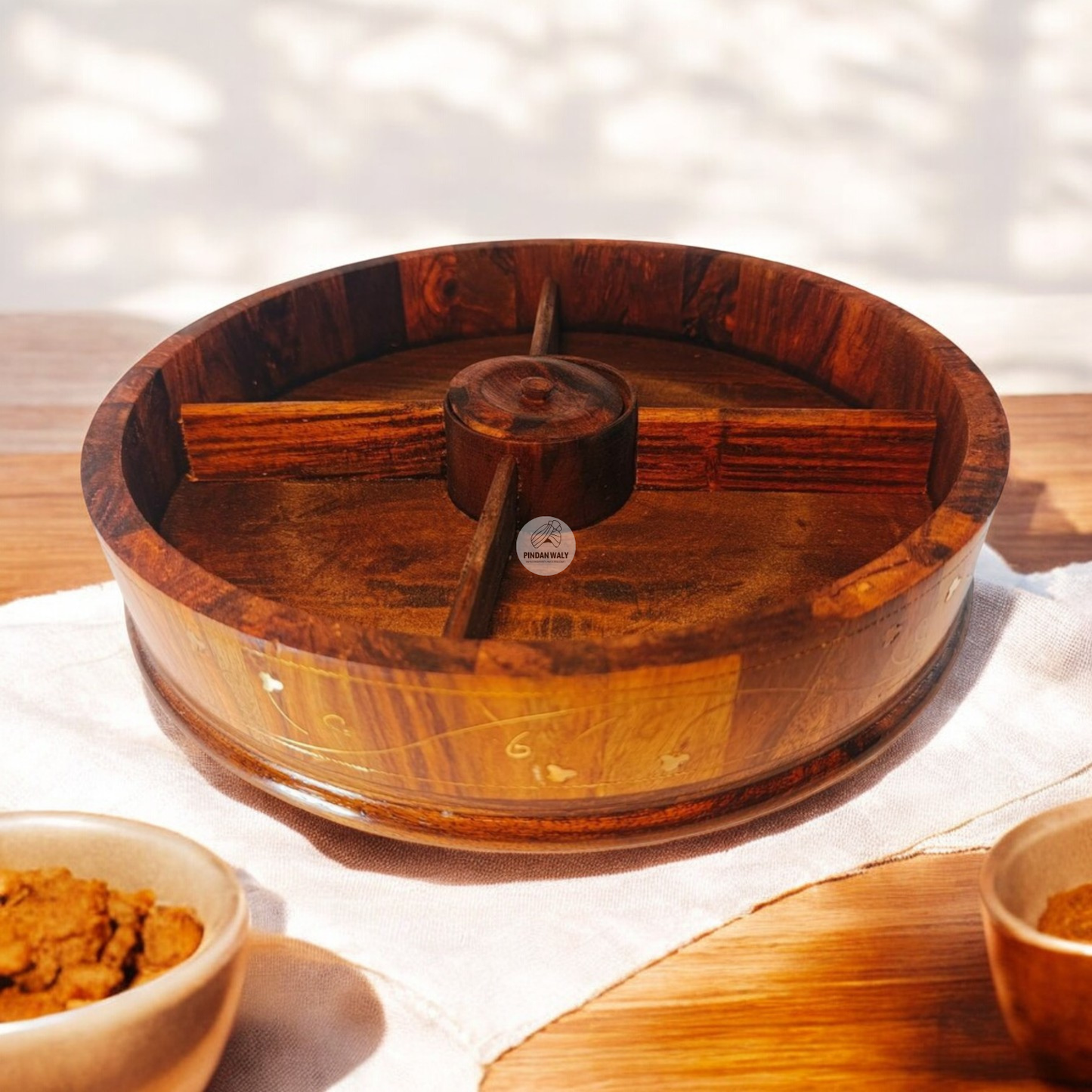 Dry Fruit Container with Brass Inlay Work